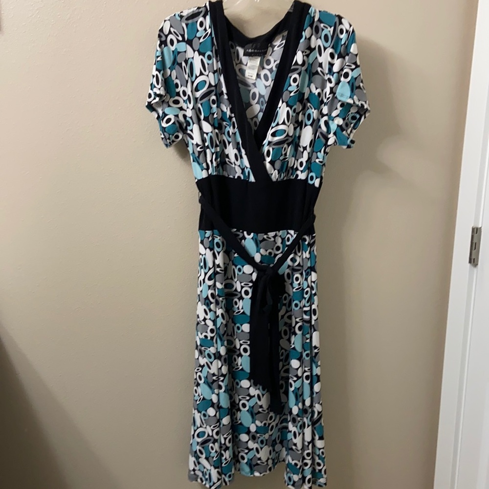 Black, White and Mint Ovals Dress
